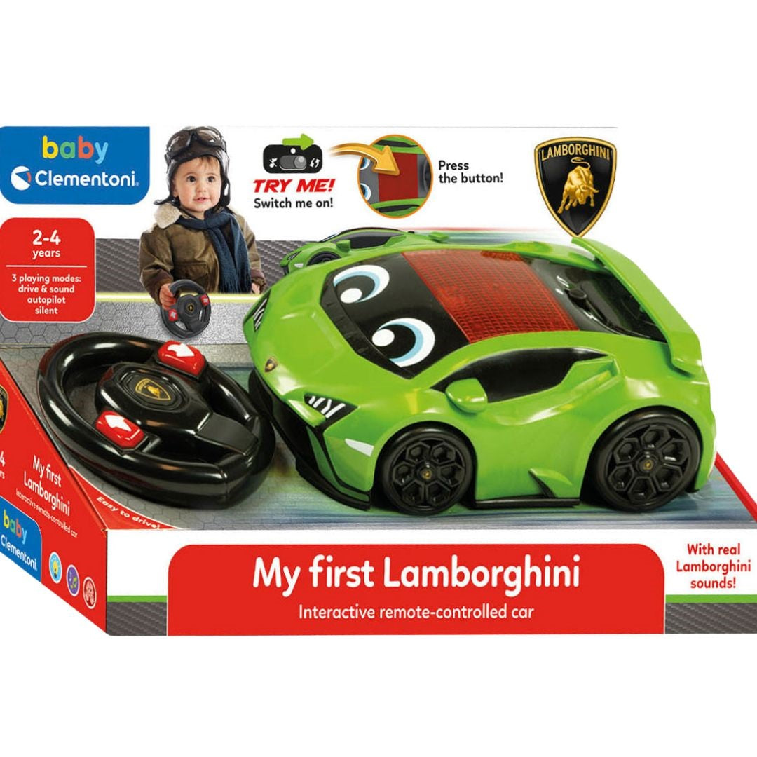 Clementoni - 17845 - Mi Primer Lamborghini - Radiocontrol - Coche Teledirigido Niños 2 Años, con Botones Interactivos Que Incluyen Canciones Y Sonidos para Favorecer El Desarrollo Motor, Juguete Bebé Clementoni - 17845 - Mi Primer Lamborghini - Radiocontrol - Coche Teledirigido Niños 2 Años, con Botones Interactivos Que Incluyen Canciones Y Sonidos para Favorecer El Desarrollo Motor, Juguete Bebé
