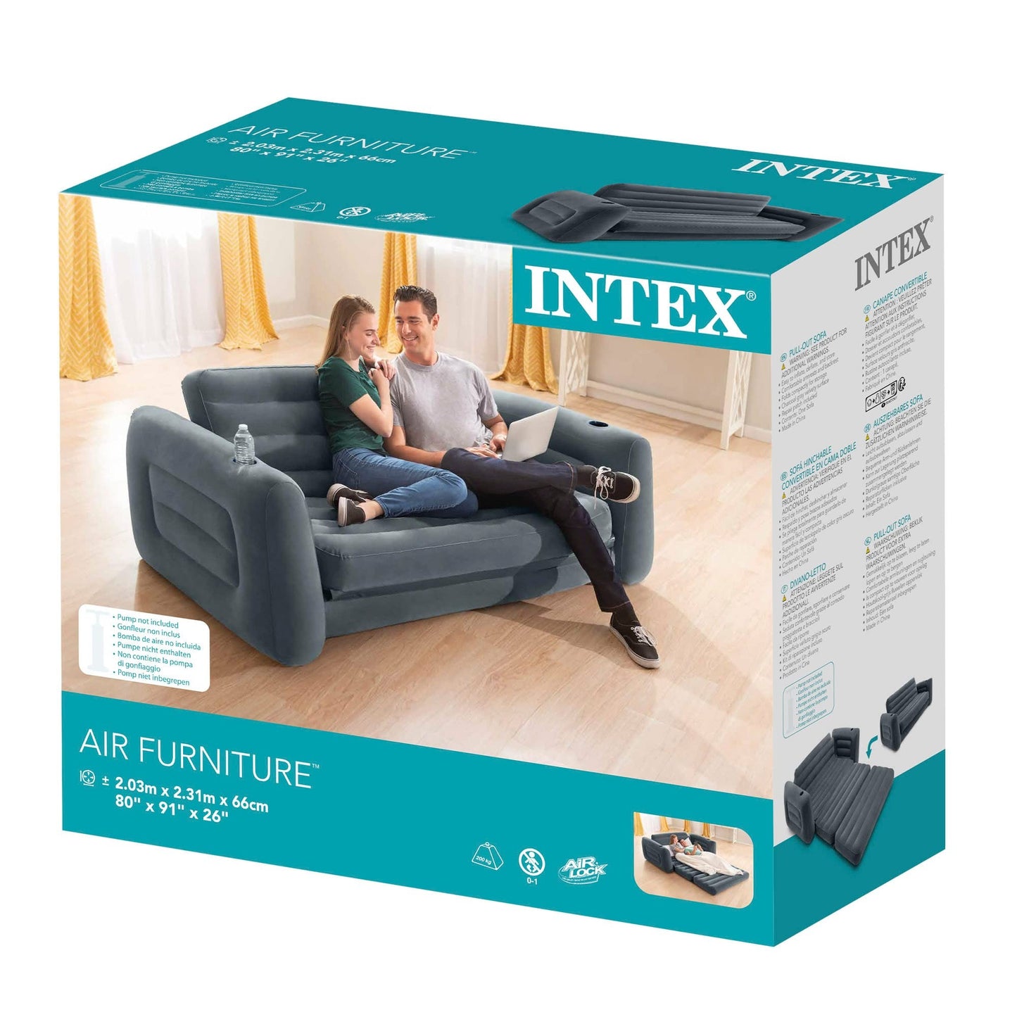 Intex Pull Out Inflatable Sofa 203X224X66Cm