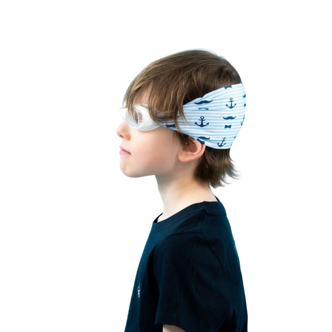 Waterplops Anchors Mustaches Headband Swimming Goggles