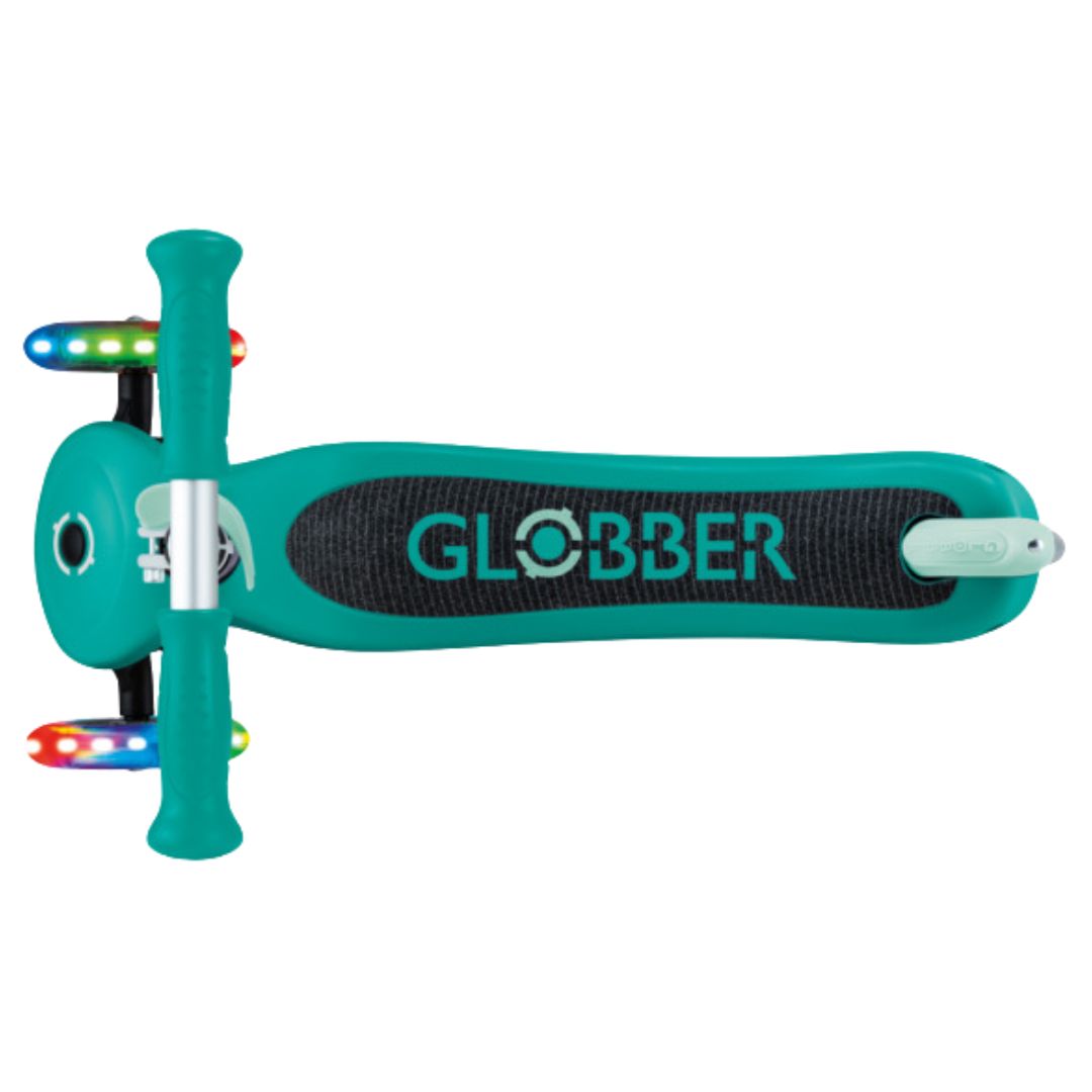 Globber Primo Lights 3 Wheel Light-Up Emerald Green Scooter