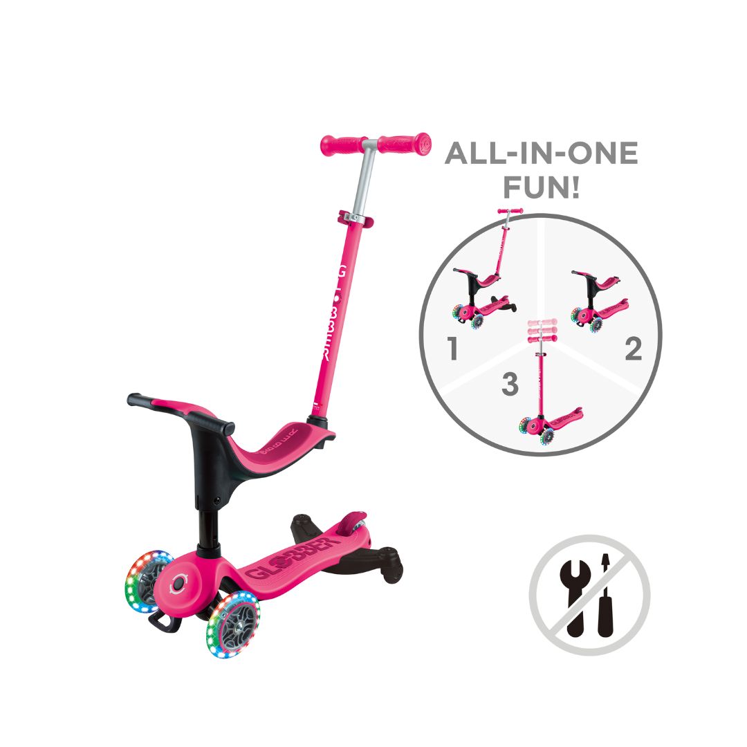 Globber Go Up Sporty Lights 360° Fushia Scooter