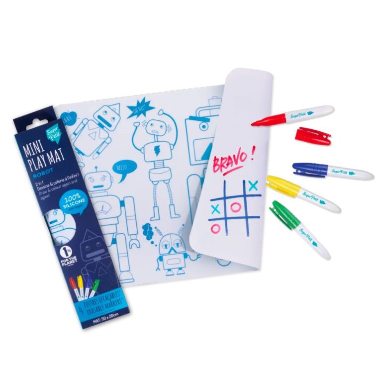 Coloring PlaceMat + 5 Erasable Markers - Robot
