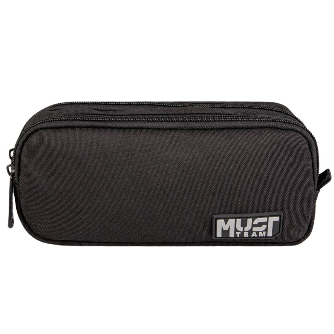 Must Pencil Case Barrel Monochrome Black with Gray
