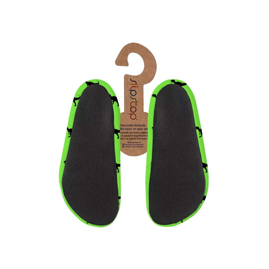 Slipstop Dinosaur Green Slippers Sea Shoes