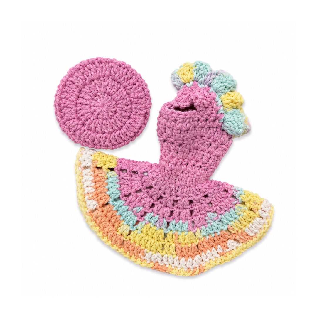 LéArts Handmade Crochet Doll Dress (Multicolor Pastels & Pink)
