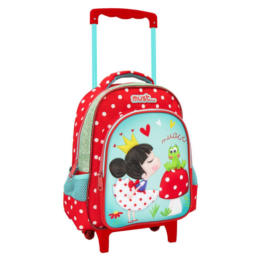 Toddler Princess With Frog Backpack