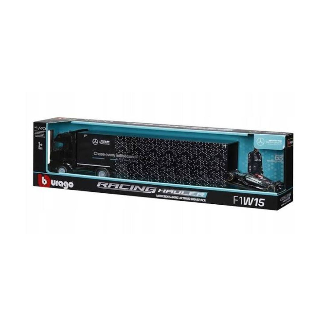 Bburago 1:43 Scale Mercedes-Semi Truck & Race Car Set