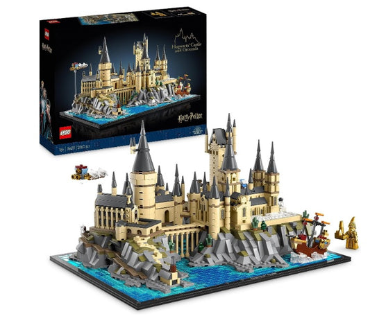 Lego brick model of Hogwarts Castle and Grounds