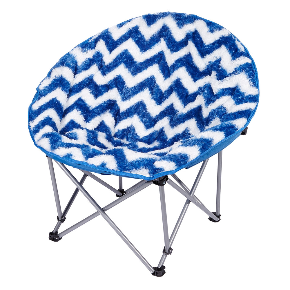 Blue Chevron Moon Chair