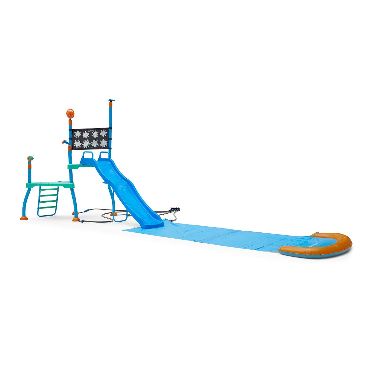 Plum Outdoor Play Bundle - 12ft Fun V2 Trampoline & Water Park Shower Tower