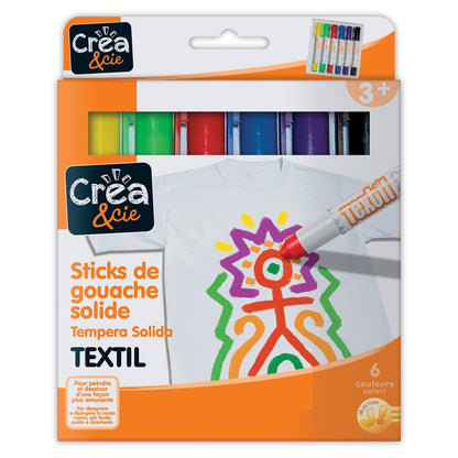 6 Sticks De Gouache Solide Pour Textile