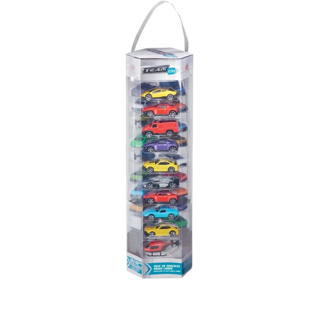 Team City 30-Pack Free-Wheel Vehicles