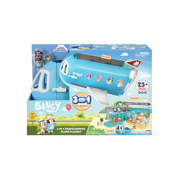 Moose Toys Bluey's 3-in-1 Transforming Airplane Playset