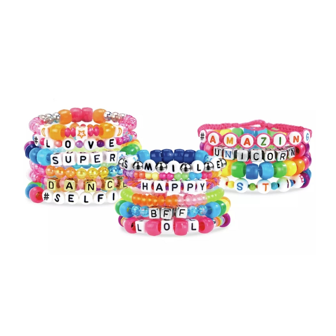 Crazart Shimmer & Sparkle ABC Fashion Bead Bracelets (800 Beads)