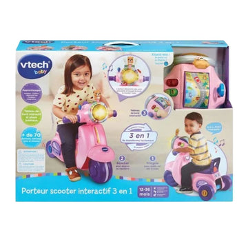 VTech 3 in 1 Interactif Scooter Pink Ride-On