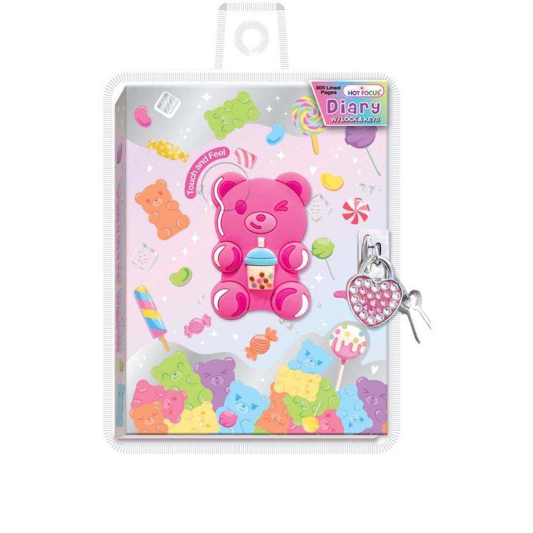 Hot Focus Gummy Bear Diary with Lock & Key