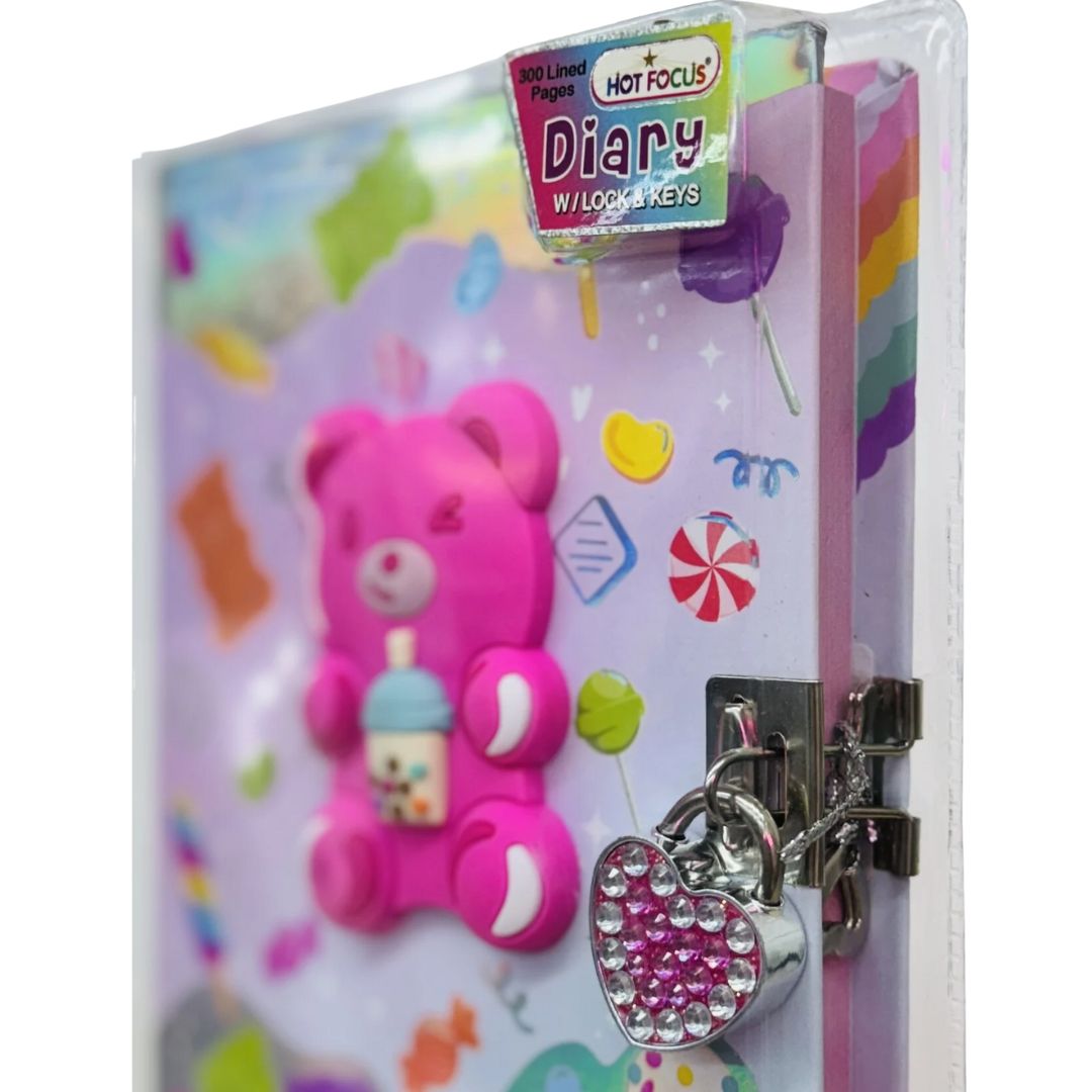 Hot Focus Gummy Bear Diary with Lock & Key