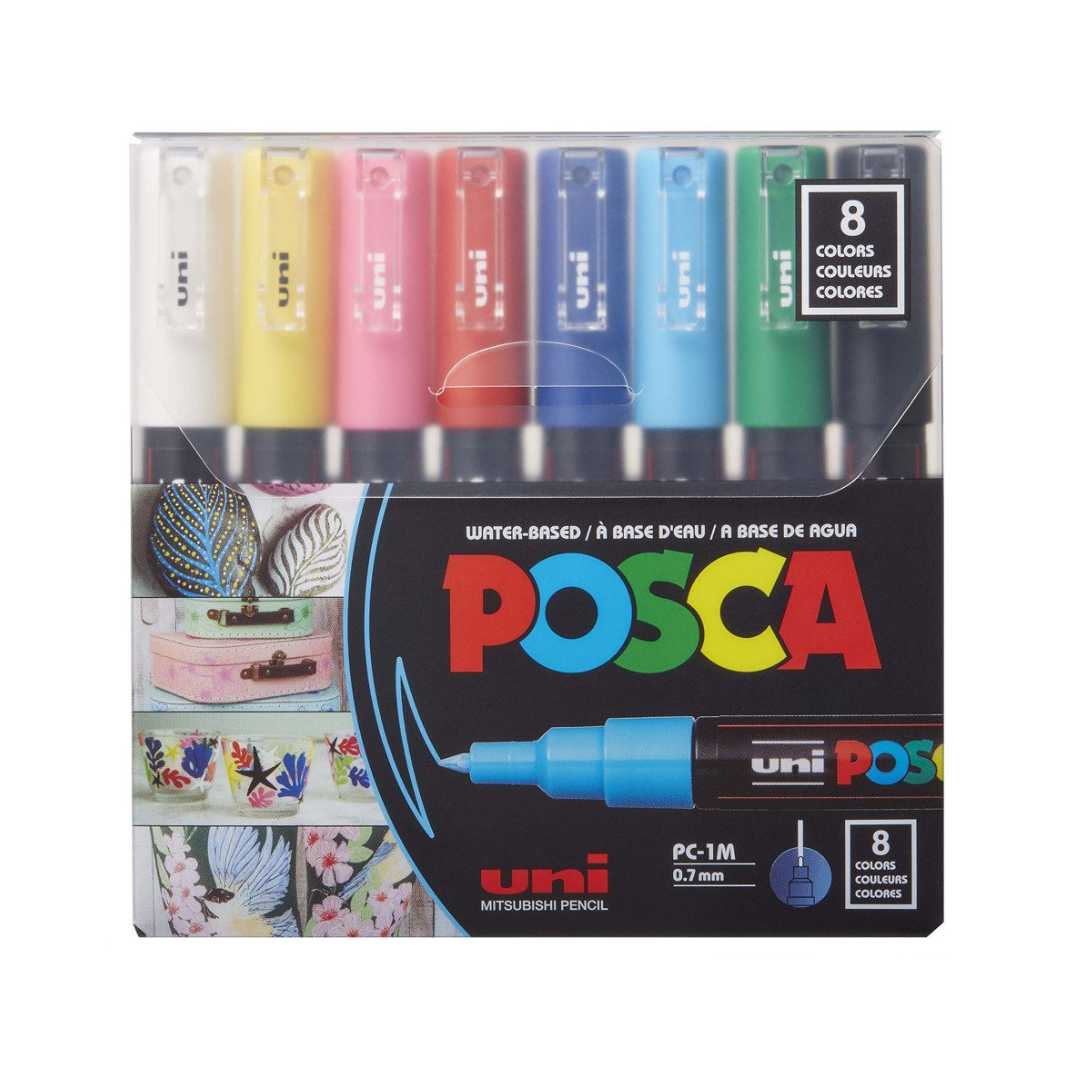 POSCA Water Based Markers - Set of 8 Basic Colors