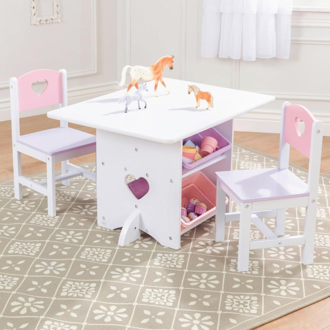 KidKraft Wooden Heart Table & Chair Set