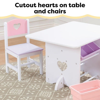 KidKraft Wooden Heart Table & Chair Set