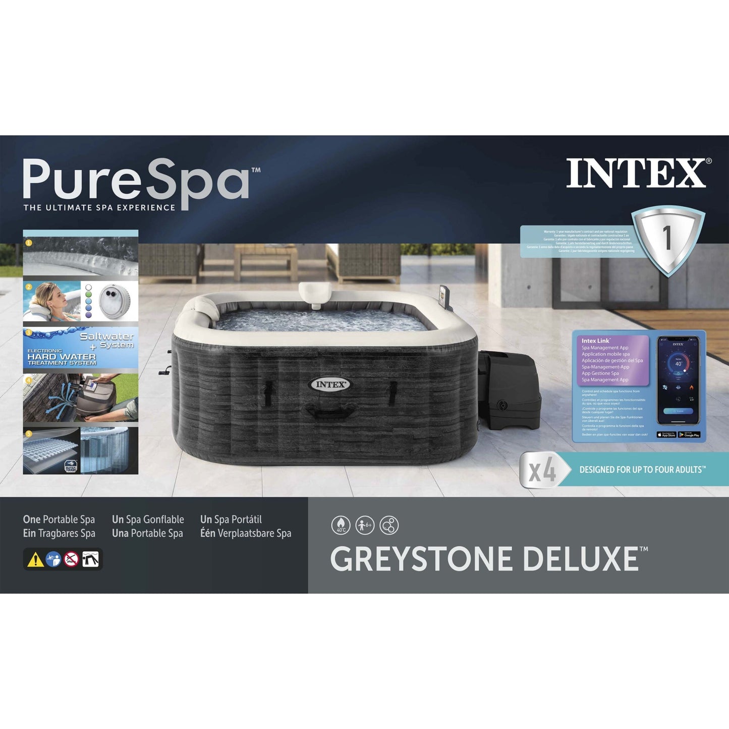 Intex PureSpa Bubble Greystone Small