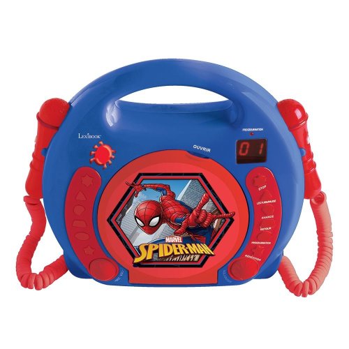 Spiderman Portable Cd Player With 2 Sing Along Microphones