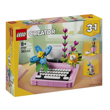 Lego Creator Typewriter with Flowers