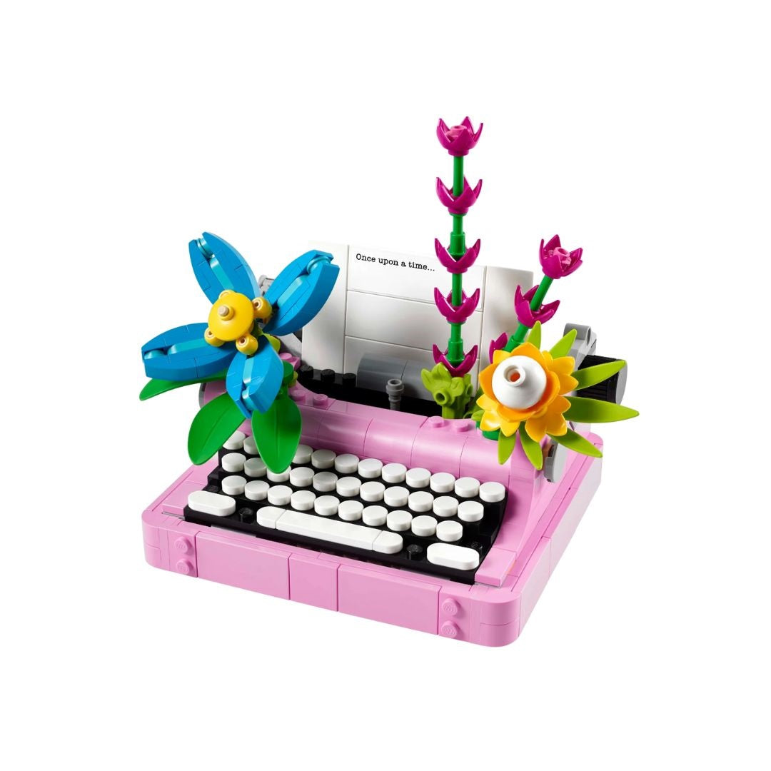 Lego Creator Typewriter with Flowers