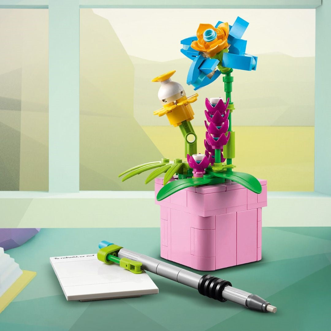 Lego Creator Typewriter with Flowers