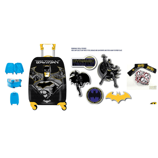 Batman Kids Luggage with Reusable Stickers 18″