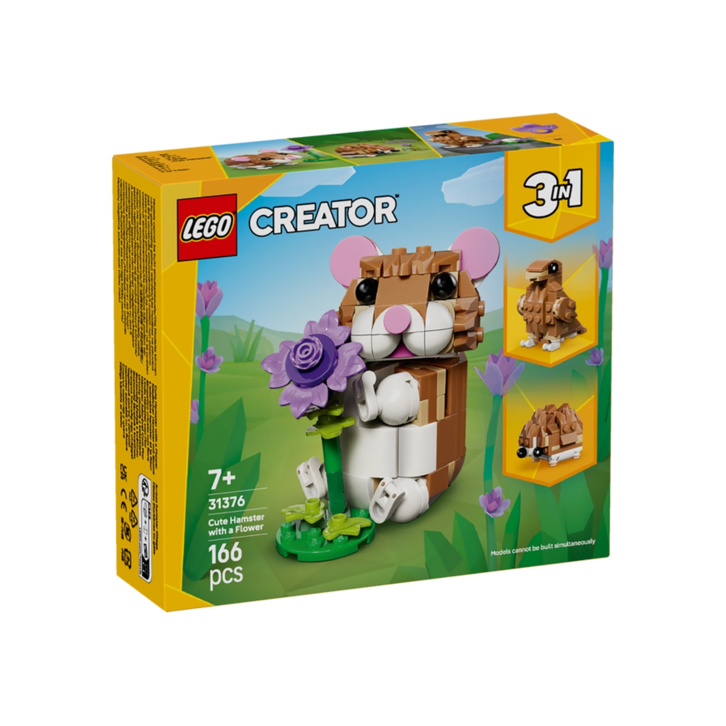 Lego Creator 3 in 1 Cute Hamster With Flower - 166 Pcs