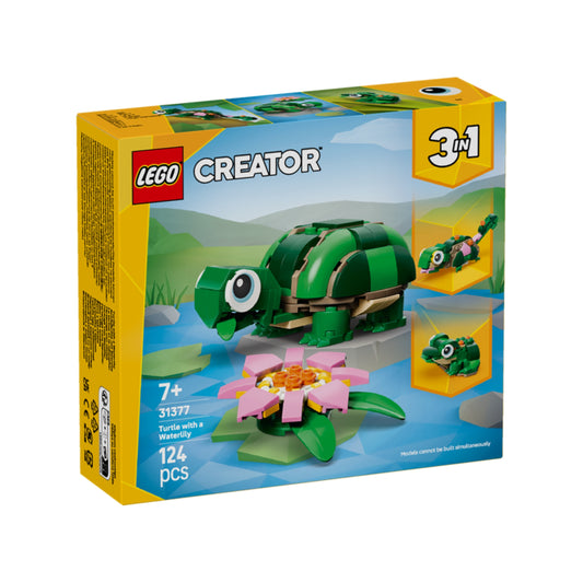 Lego Creator 3-in-1 Turtle with Water Lily Flower - 124 Pcs