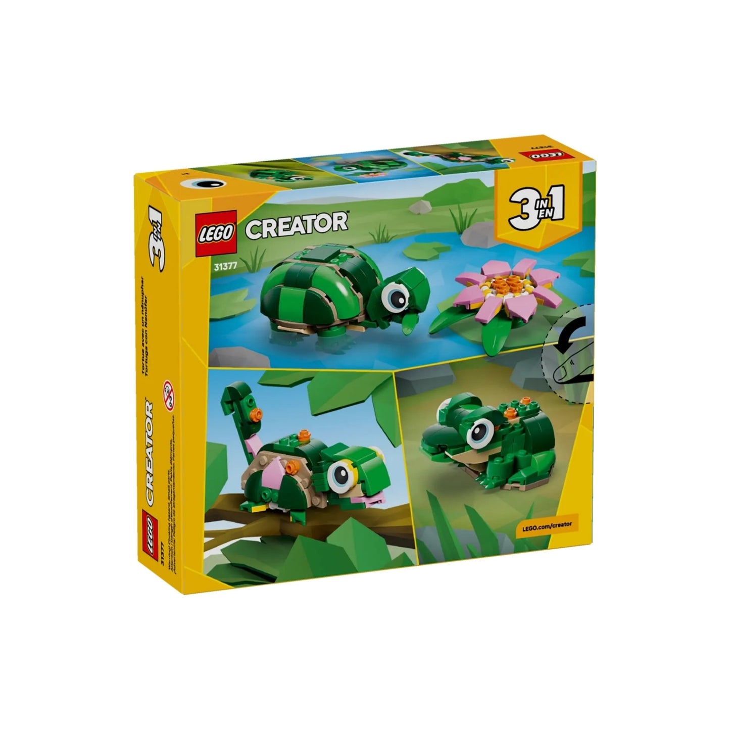 Lego Creator 3-in-1 Turtle with Water Lily Flower - 124 Pcs