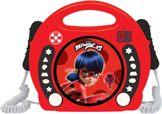 Miraculous Portable Cd Player With 2 Sing Along Microphones