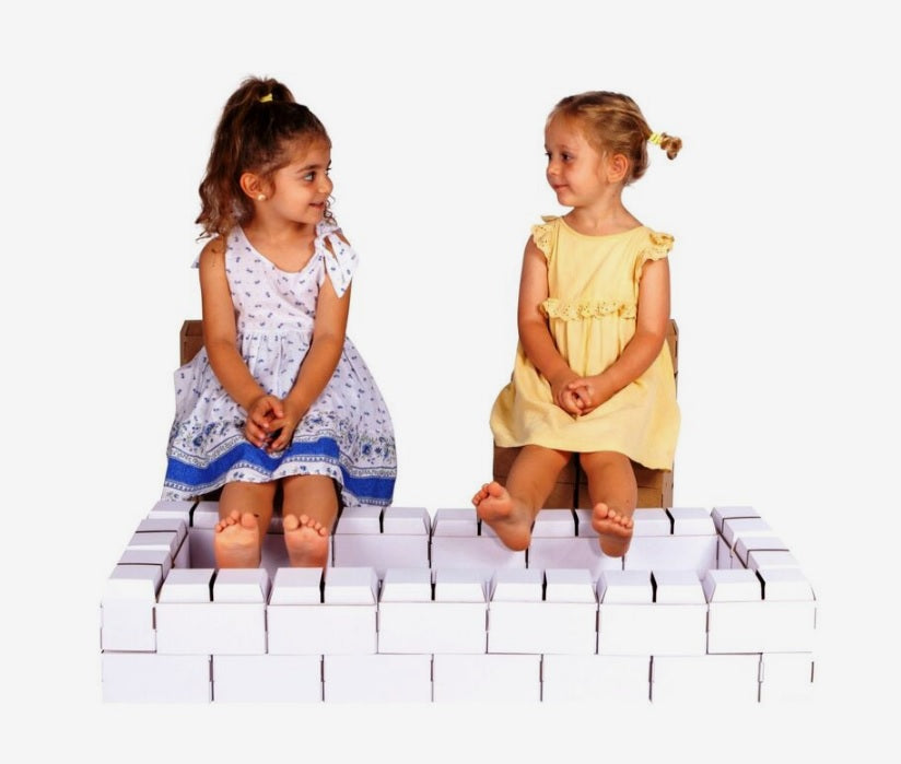 Rikbits White Color Building Blocks - 100 Pieces