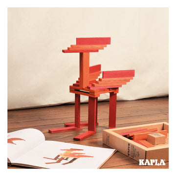 Kapla Wooden Blocks, Red, Box of 40