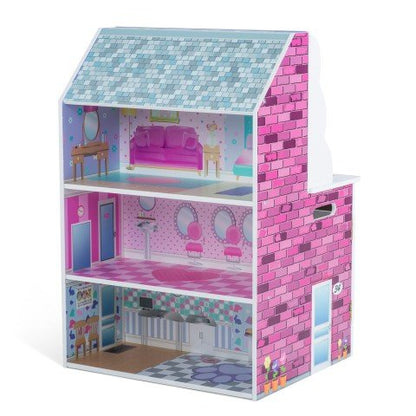 2-In-1 Wooden Kitchen And Dollhouse 74 Cm