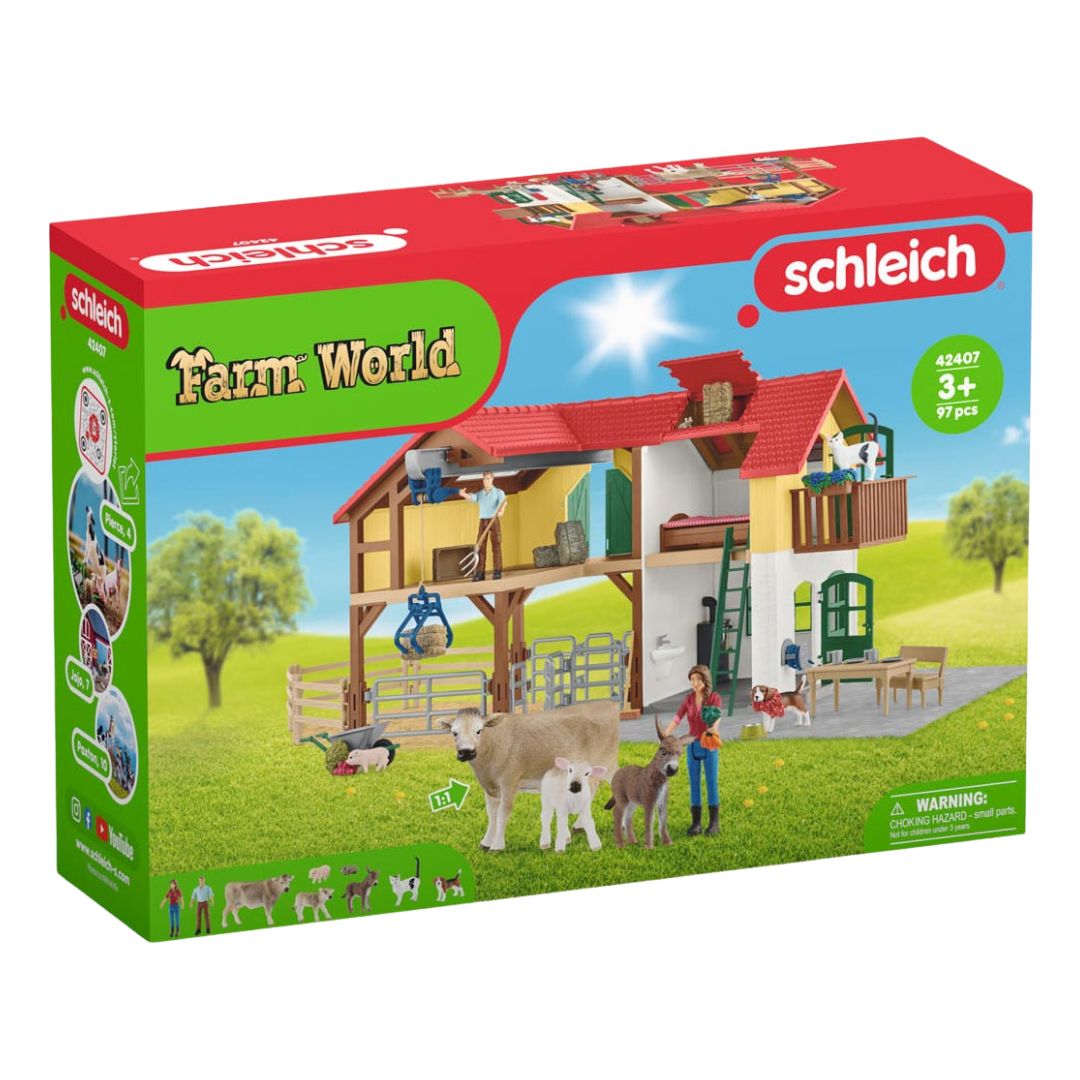 Schleich Farm with Stable and Animals