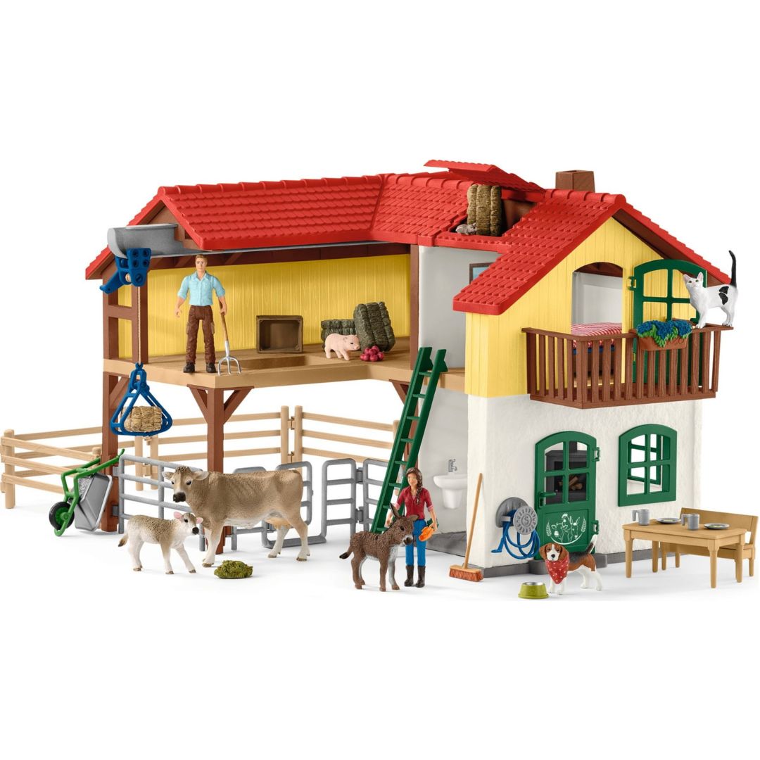 Schleich Farm with Stable and Animals