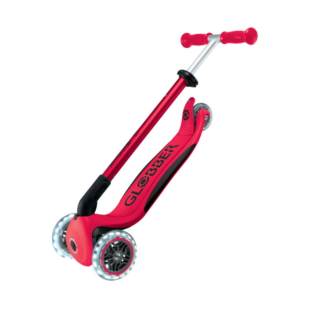 Globber Primo Foldable Lights Scooter Red