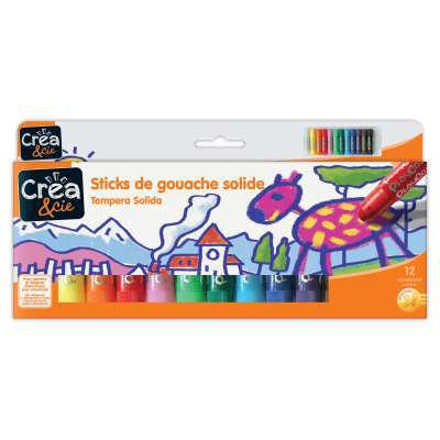 12 Sticks De Gouache Solide