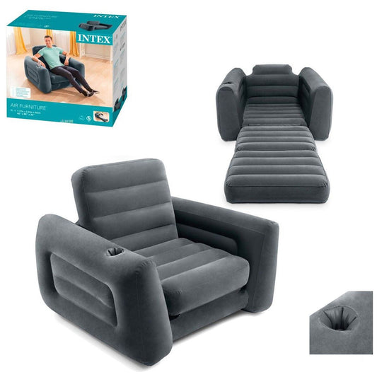 Inflatable chair Intex Gray, 117x224x66 cm