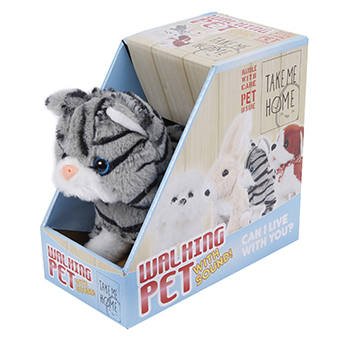 Peluche Chat Marchant Avec Son 17 cm