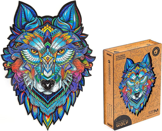 Wooden Puzzle Majestic Wolf Size Medium