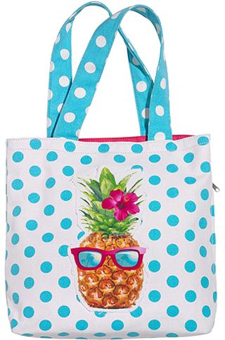 Pineapple Canvas Beach Bag