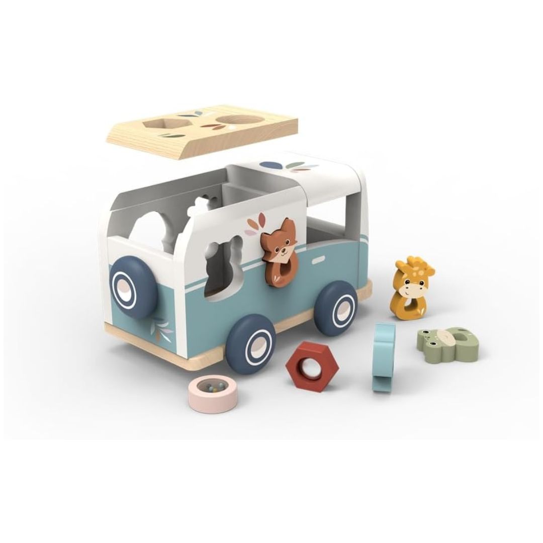 Speedy Monkey Wooden Van Shape Sorter