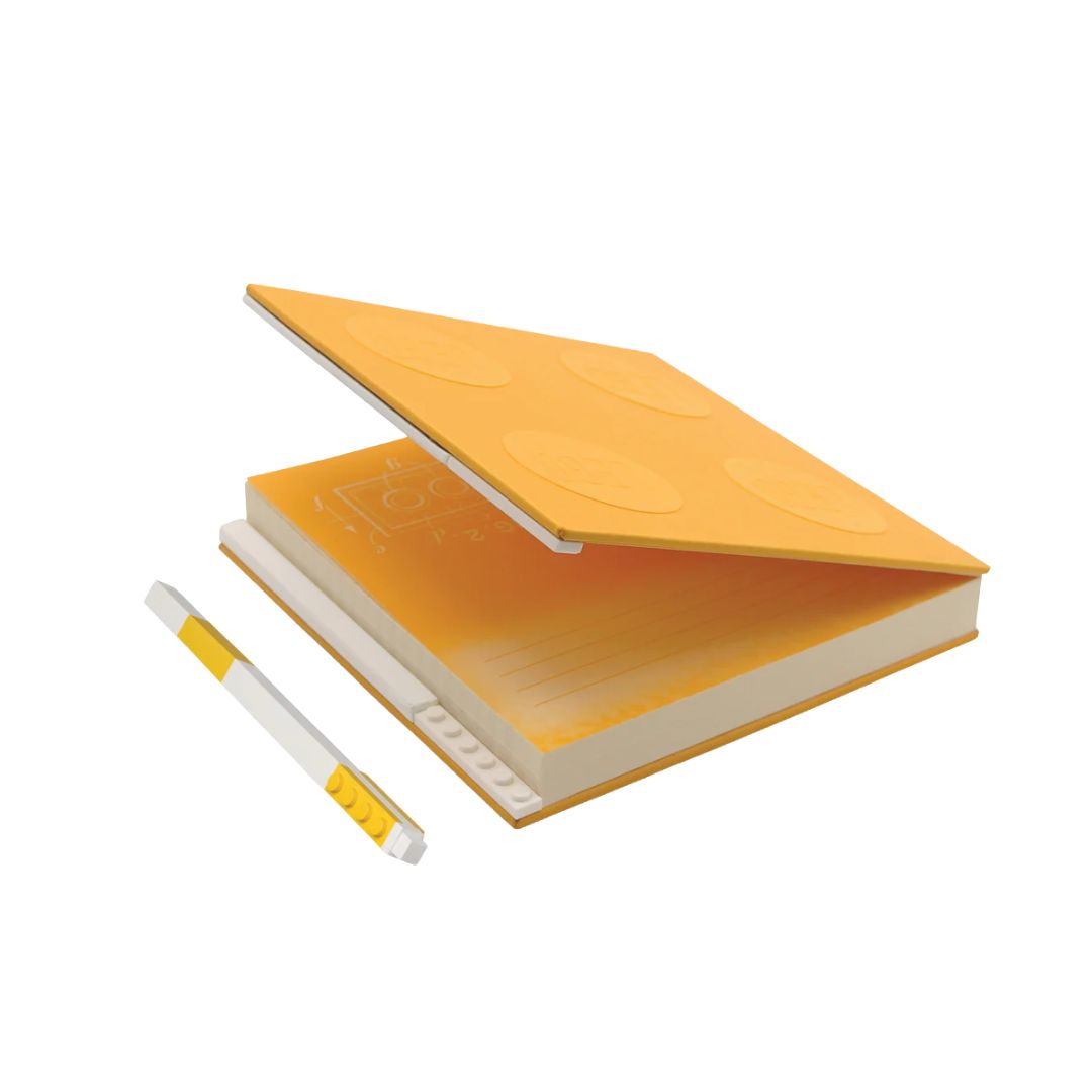 Lego Locking Notebook with Gel Pen - Box Yellow