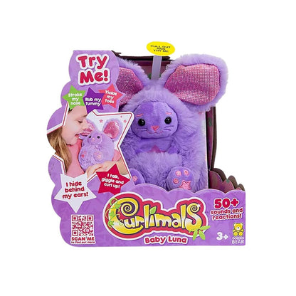 Curlimals Baby Luna Bunny Interactive Plushie