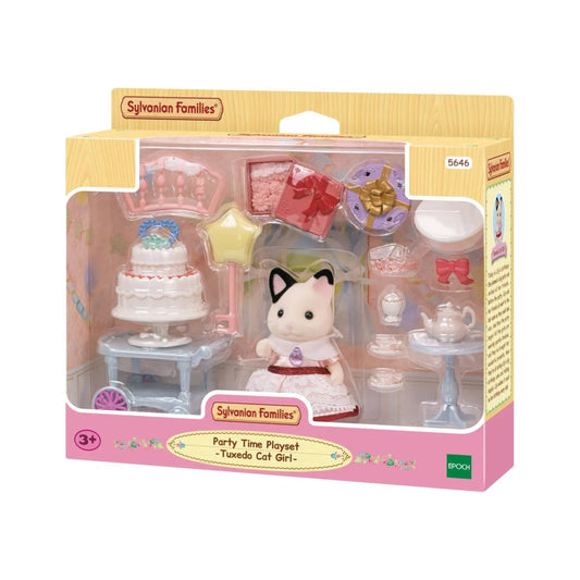 Sylvanian Families Party Time Playset Tuxedo Cat Girl