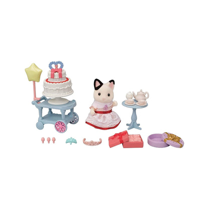 Sylvanian Families Party Time Playset Tuxedo Cat Girl